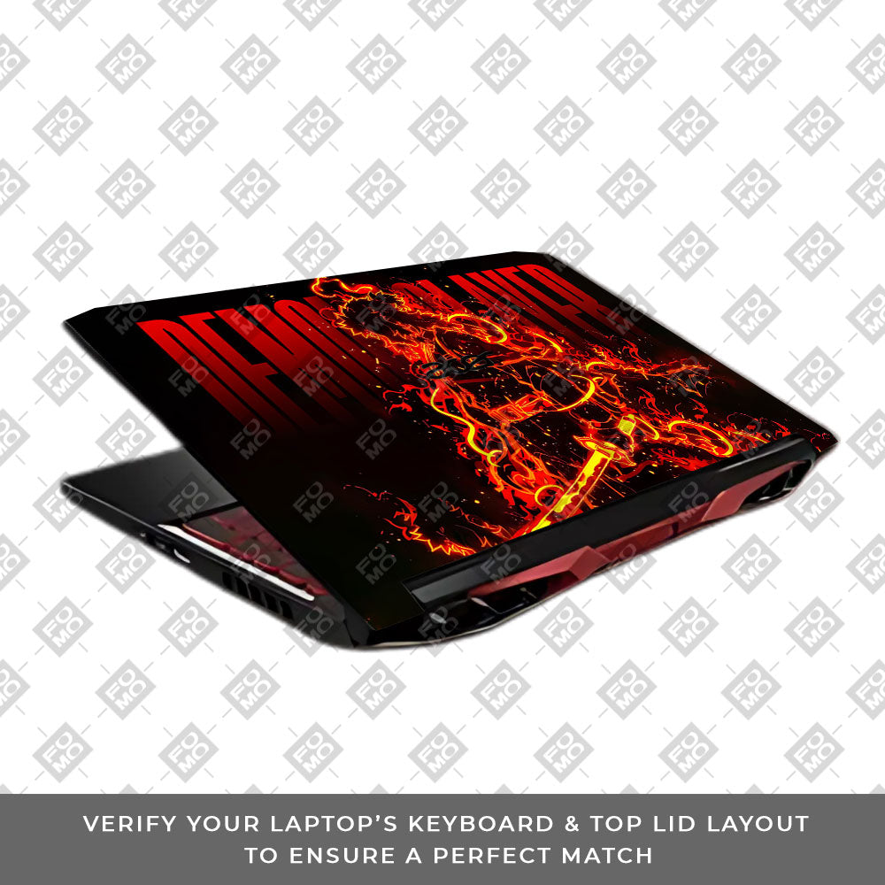 Rengoku Blazing Inferno Acer Nitro 5 AN515 45, 55, 57 Laptop Skin