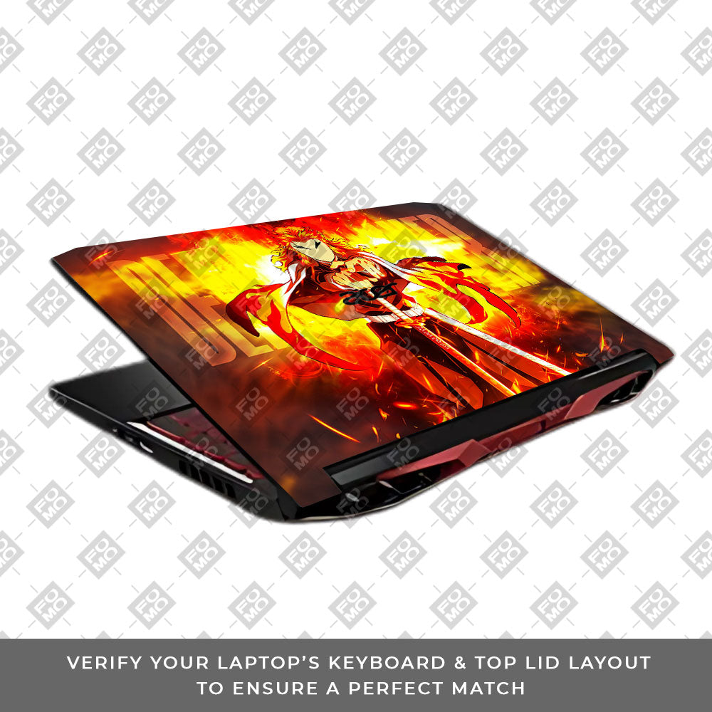 Flame Hashira Rengoku Acer Nitro 5 AN515 45, 55, 57 Laptop Skin