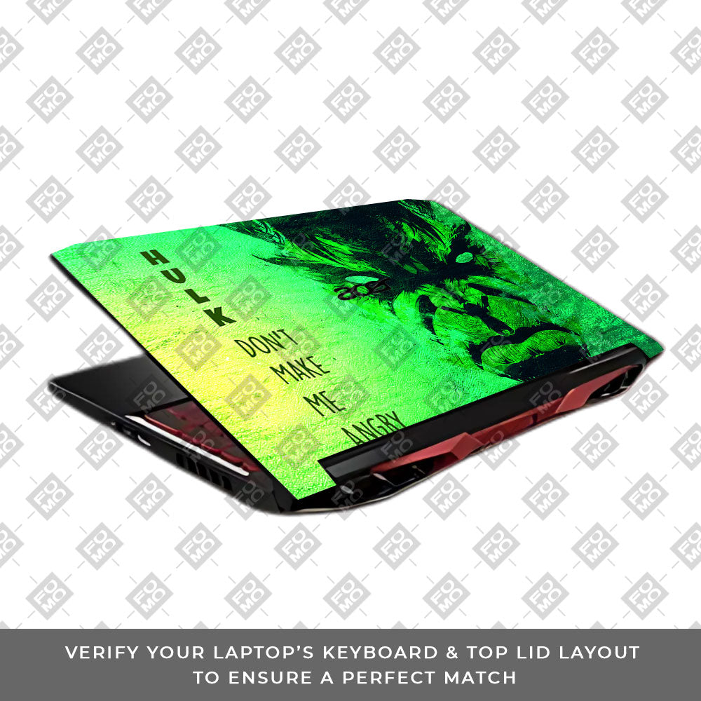 Hulk Don't Make Me Angry Acer Nitro 5 AN515 45, 55, 57 Laptop Skin