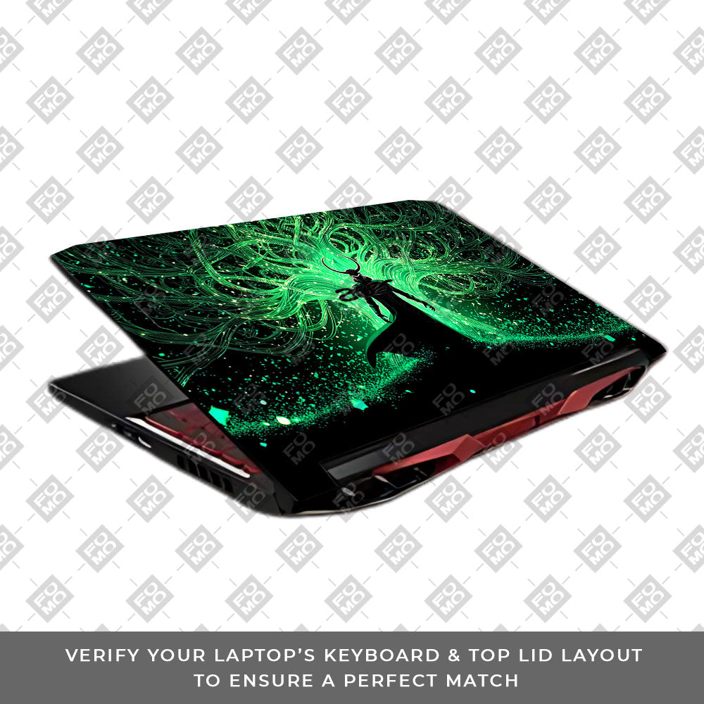 Loki God of Mischief Neon Acer Nitro 5 AN515 45, 55, 57 Laptop Skin