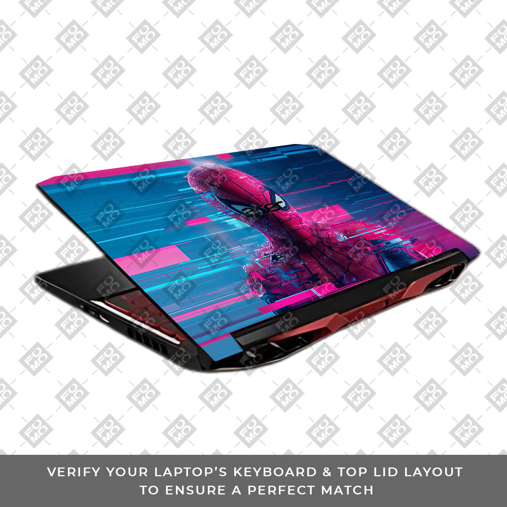 Glitch Spider Neon Web Acer Nitro 5 AN515 45, 55, 57 Laptop Skin