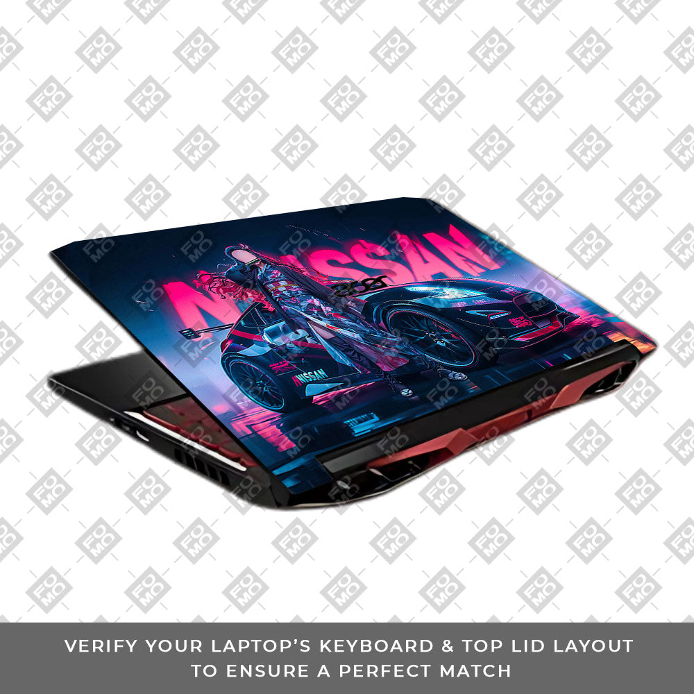 Neon Bloom Nezuko Racer Acer Nitro 5 AN515 45, 55, 57 Laptop Skin