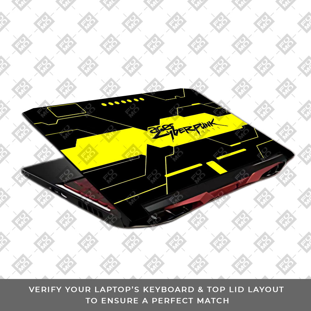 Cyberpunk Yellowline Grid Acer Nitro 5 AN515 45, 55, 57 Laptop Skin