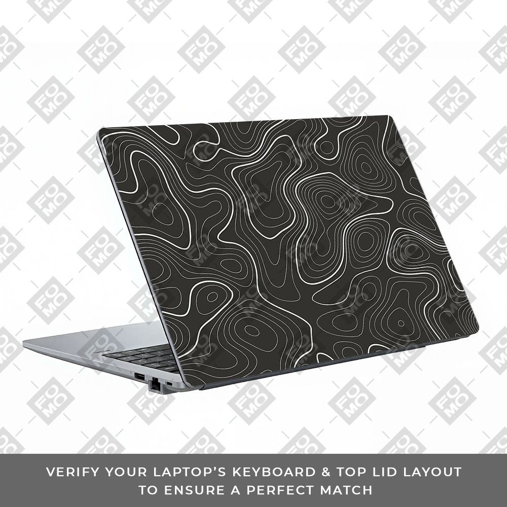 Grayscale Topographic Lines Asus ExpertBook P1503 Laptop Skin
