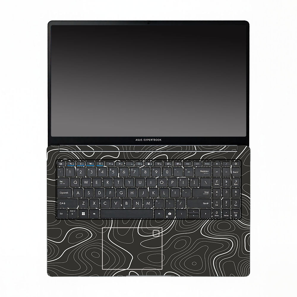 Grayscale Topographic Lines Asus ExpertBook P1503 Laptop Skin