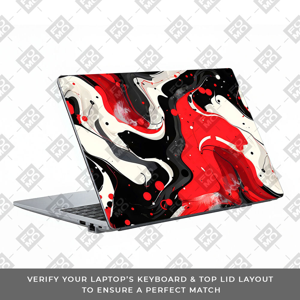 Red and White Paint Swirls Asus ExpertBook P1503 Laptop Skin