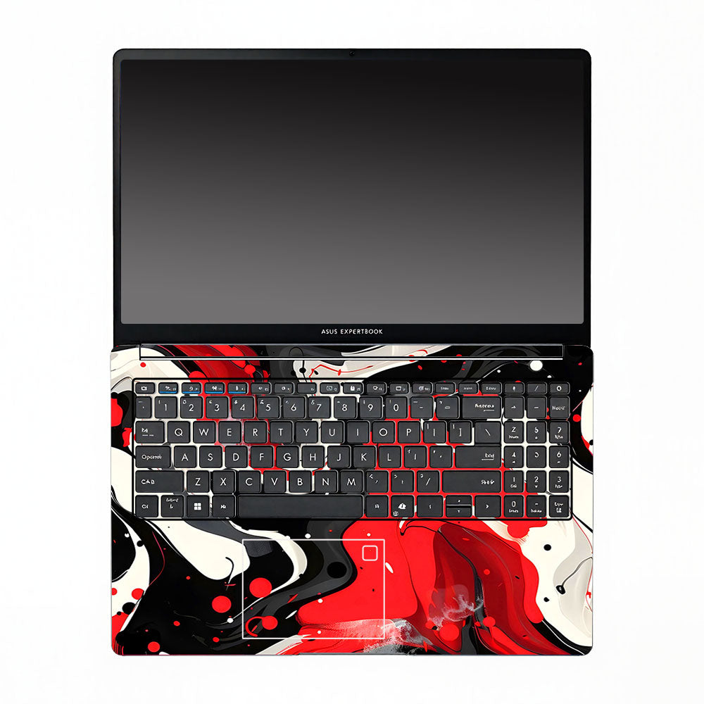 Red and White Paint Swirls Asus ExpertBook P1503 Laptop Skin
