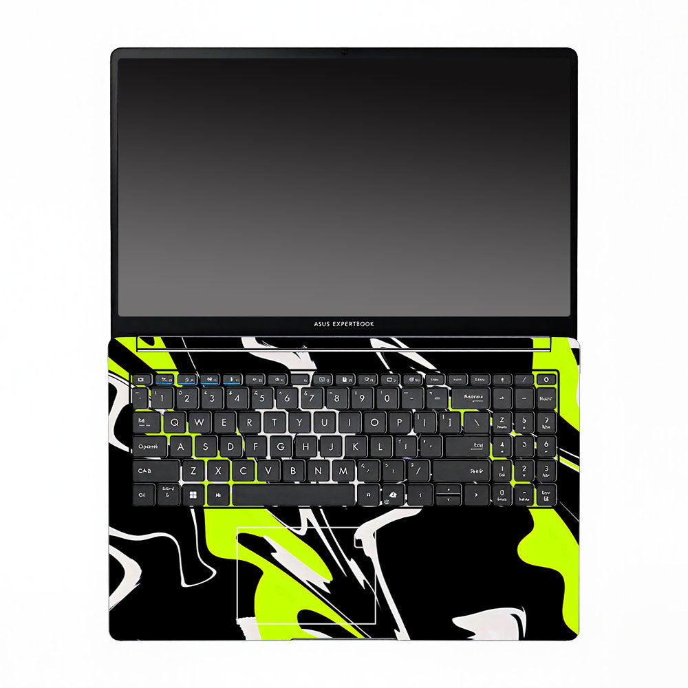Neon Green and Black Patterns Asus ExpertBook P1503 Laptop Skin
