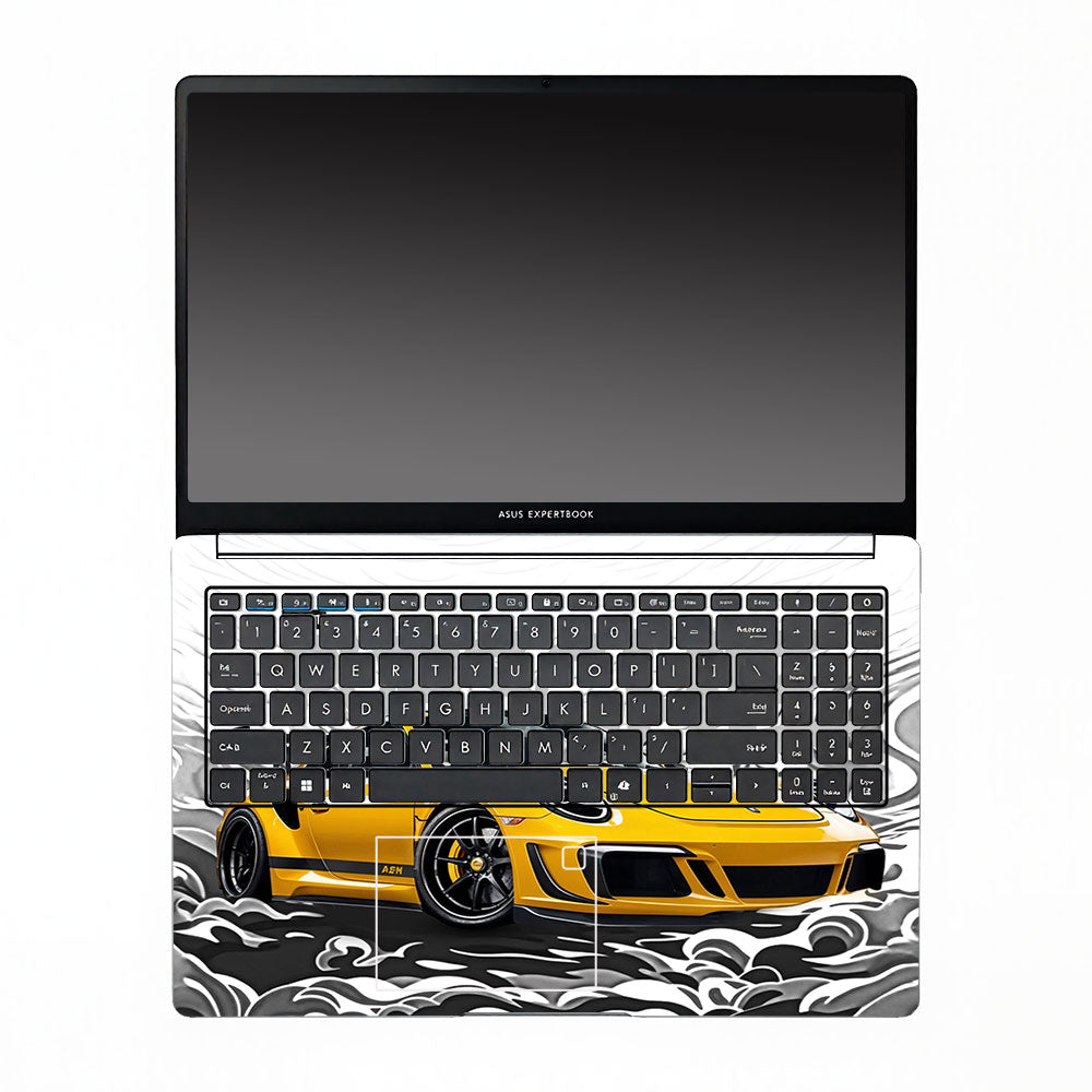 Yellow Sports Coupe Asus ExpertBook P1503 Laptop Skin