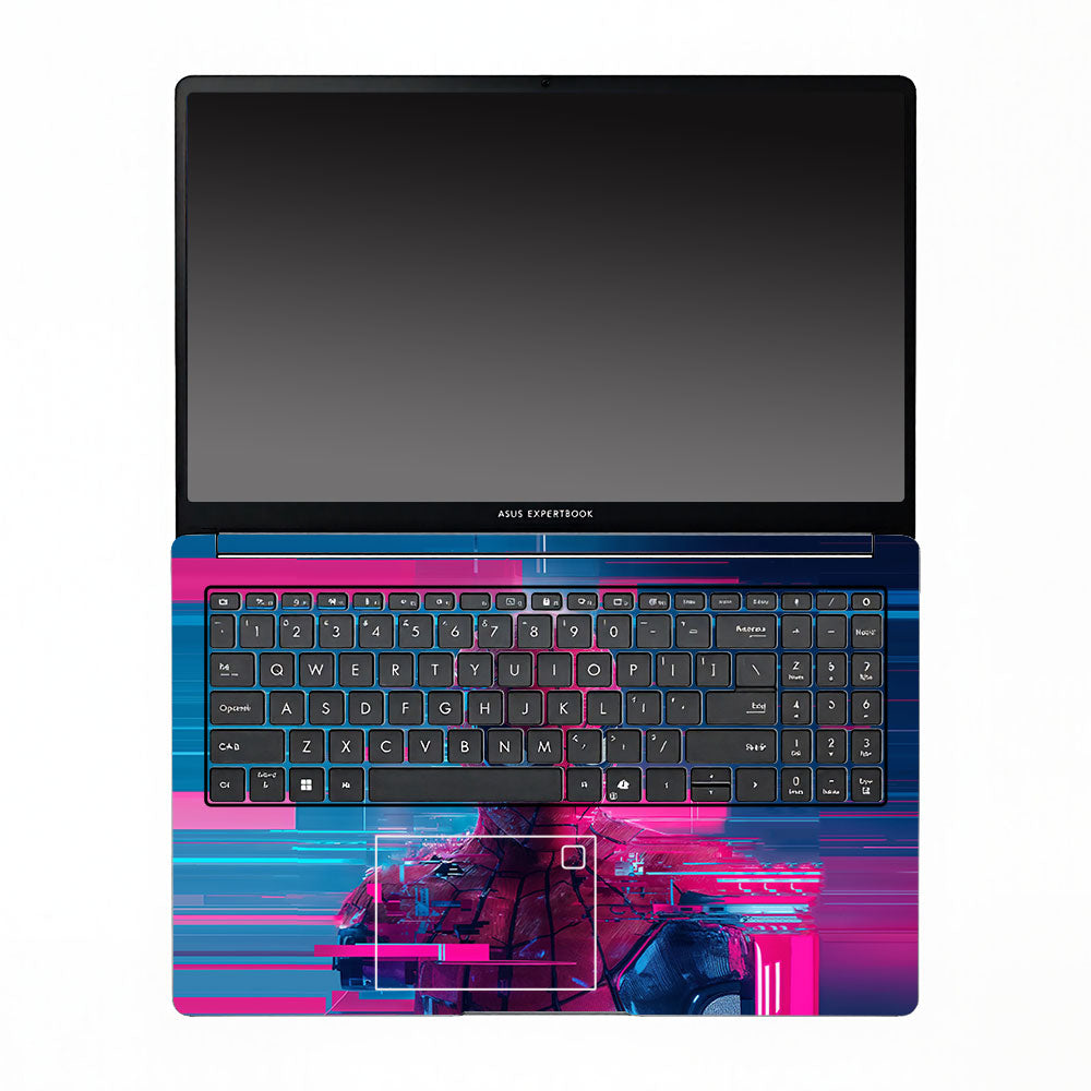 Glitch Spider Neon Web Asus ExpertBook P1503 Laptop Skin