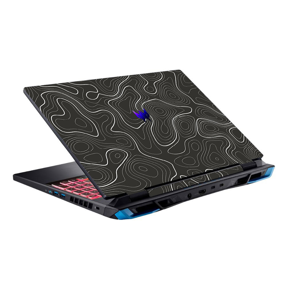 Grayscale Topographic Lines Acer Predator Helios Neo 16 N22Q22 Laptop Skin