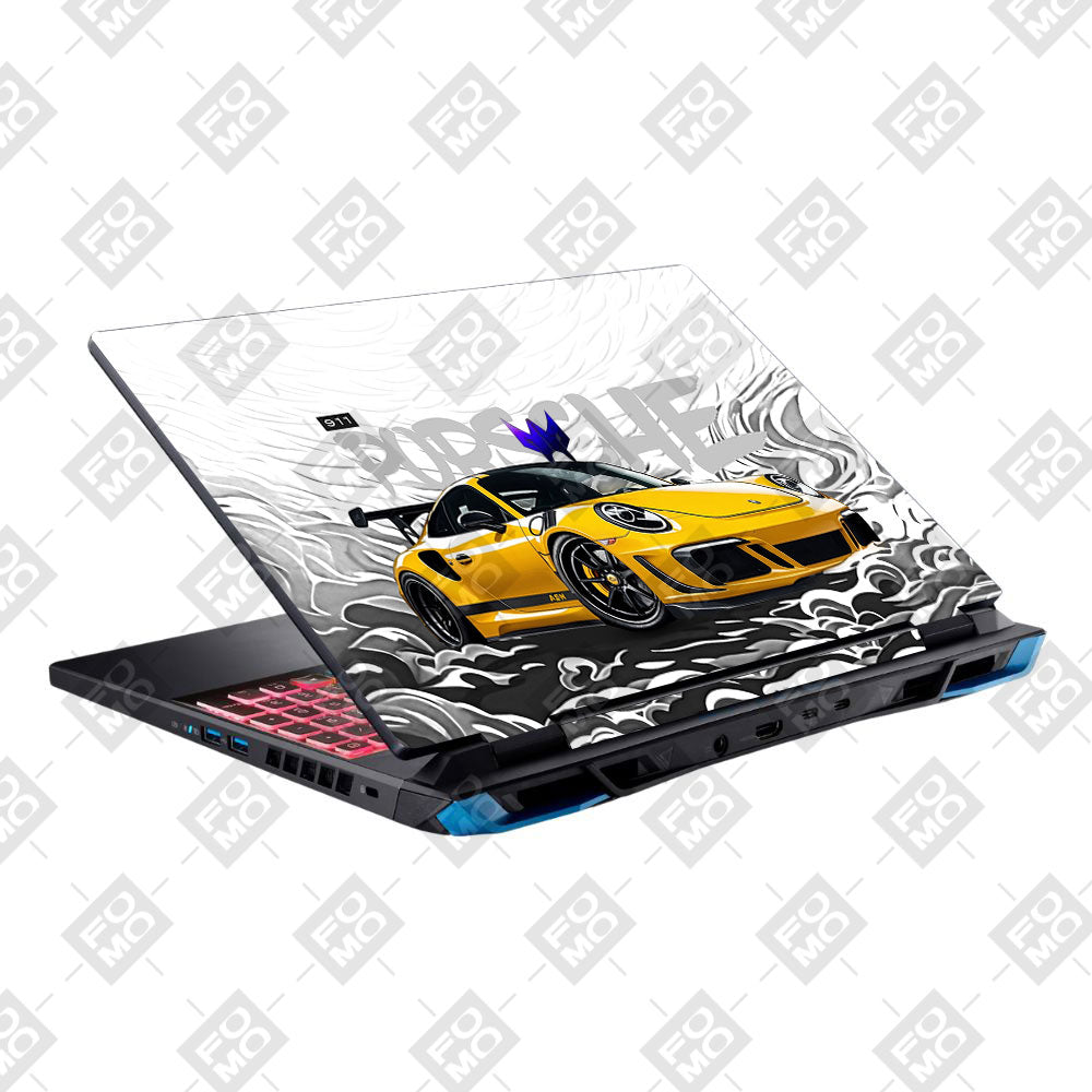 Porsche 911 Yellow Blaze Acer Predator Helios Neo 16 N22Q22 Laptop Skin