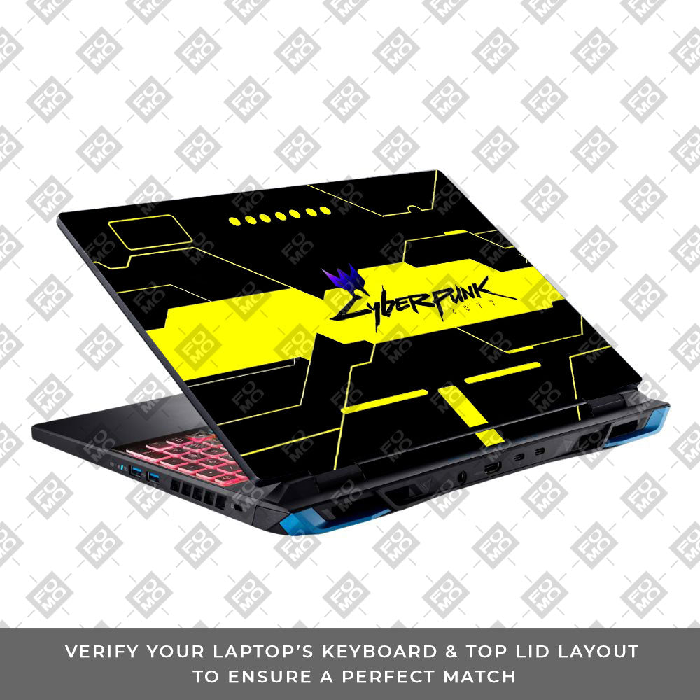 Cyberpunk Yellowline Grid Acer Predator Helios Neo 16 N22Q22B Laptop Skin