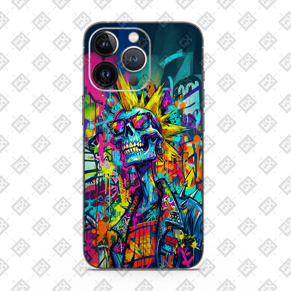 Punk Skull Graffiti Mobile Skin