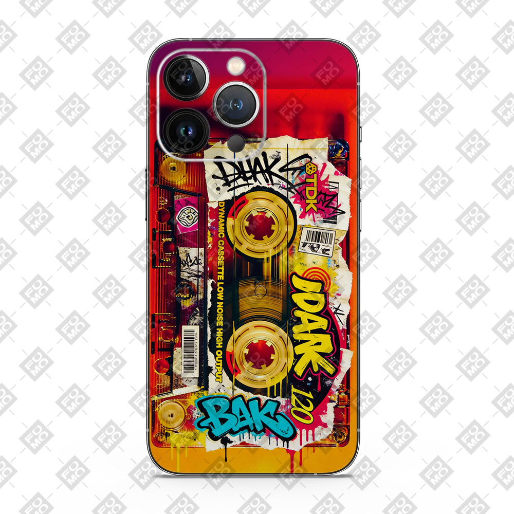 Retro Cassette Graffiti Mobile Skin