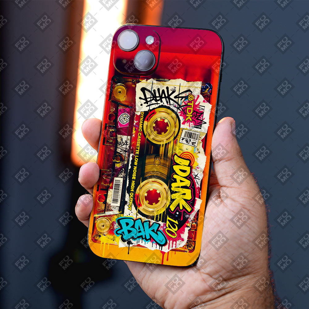 Retro Cassette Graffiti Mobile Skin
