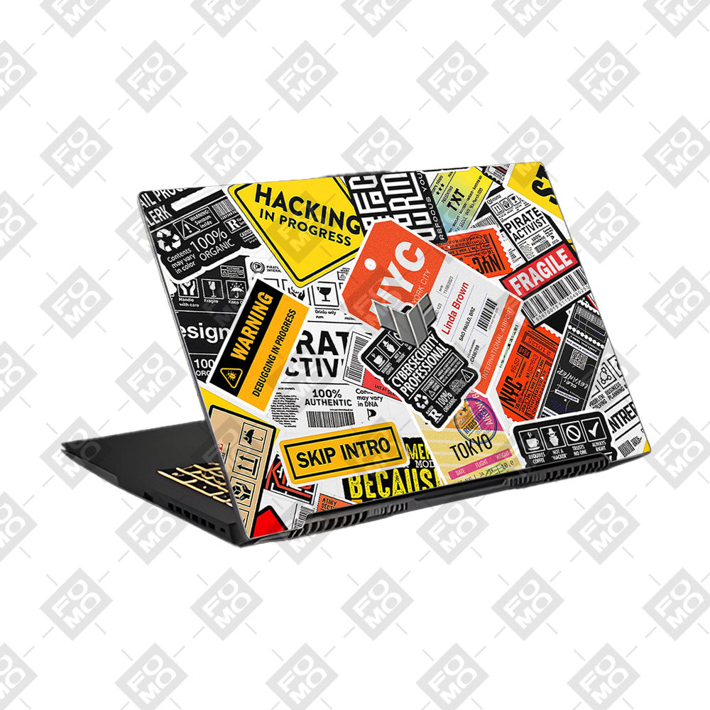Tech Aesthetic Sticker Collage Asus TUF Gaming F17 FX707Z Laptop Skin