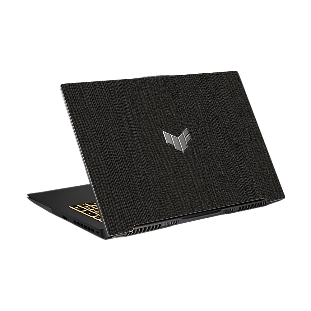 Textured Black Wood Asus TUF Gaming F17 FX707Z Laptop Skin