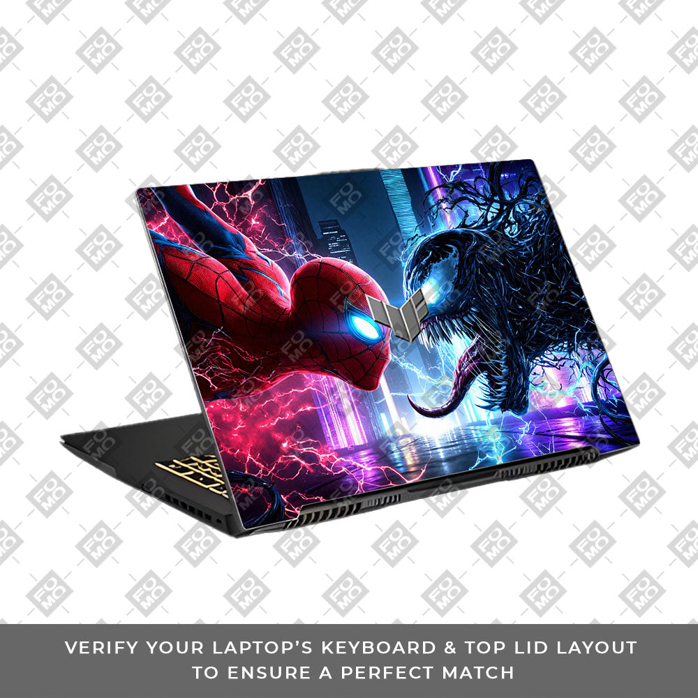 Spiderman vs Venom Showdown Asus TUF Gaming F17 FX707Z Laptop Skin