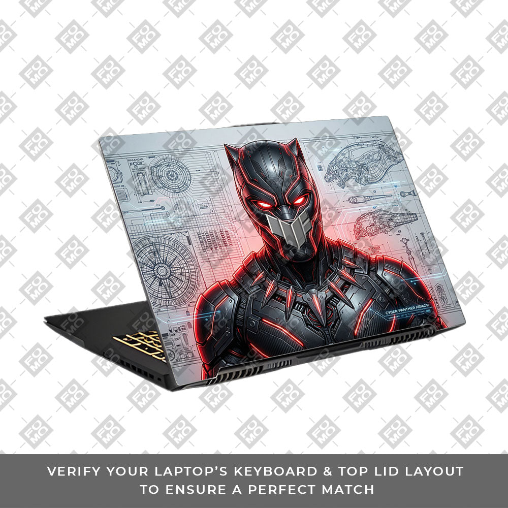 Futuristic Black Panther Asus TUF Gaming F17 FX707Z 3D Laptop Skin