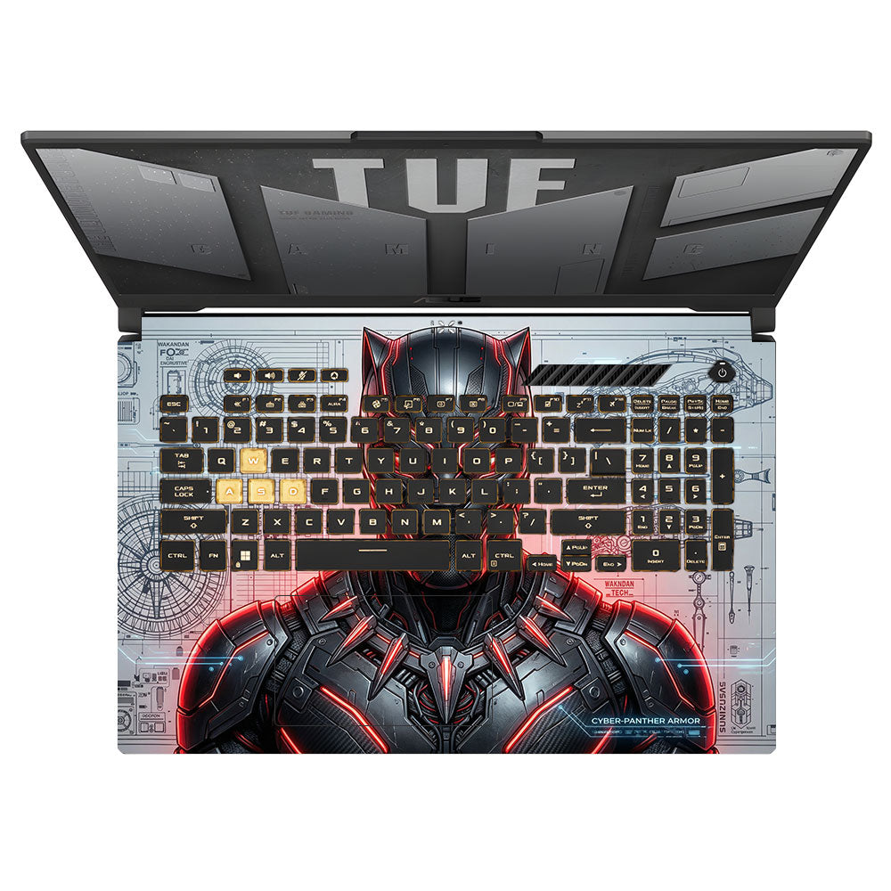Futuristic Black Panther Asus TUF Gaming F17 FX707Z 3D Laptop Skin