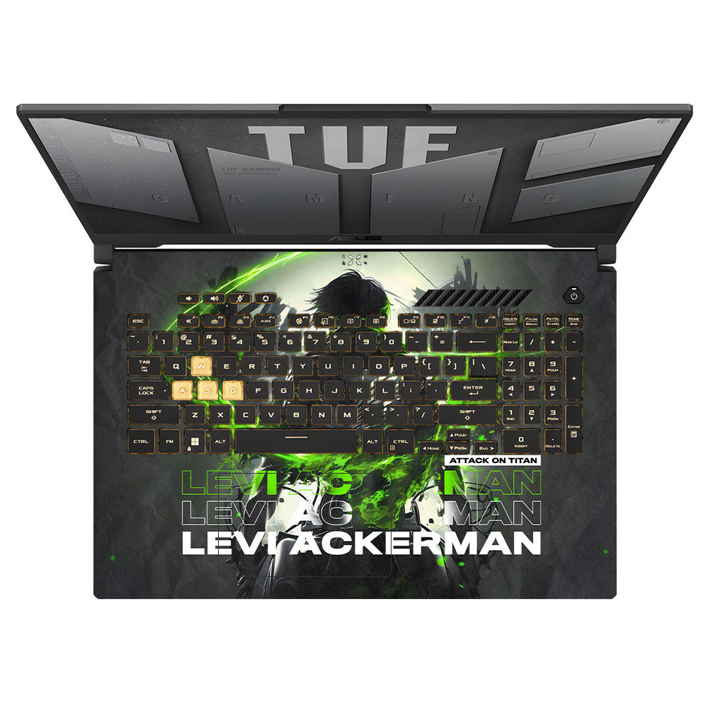 Levi Ackerman Neon Fury Asus TUF Gaming F17 FX707Z Laptop Skin