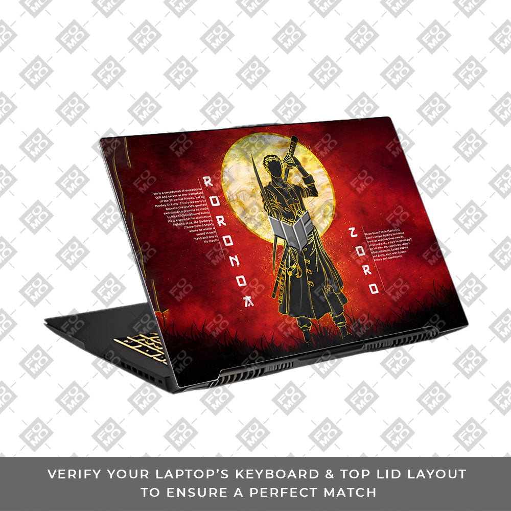 Zoro Under Golden Moon Asus TUF Gaming F17 FX707Z Laptop Skin