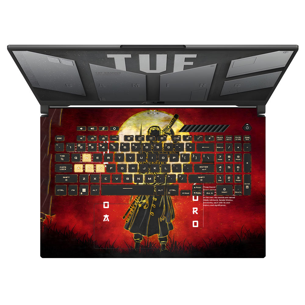 Zoro Under Golden Moon Asus TUF Gaming F17 FX707Z Laptop Skin