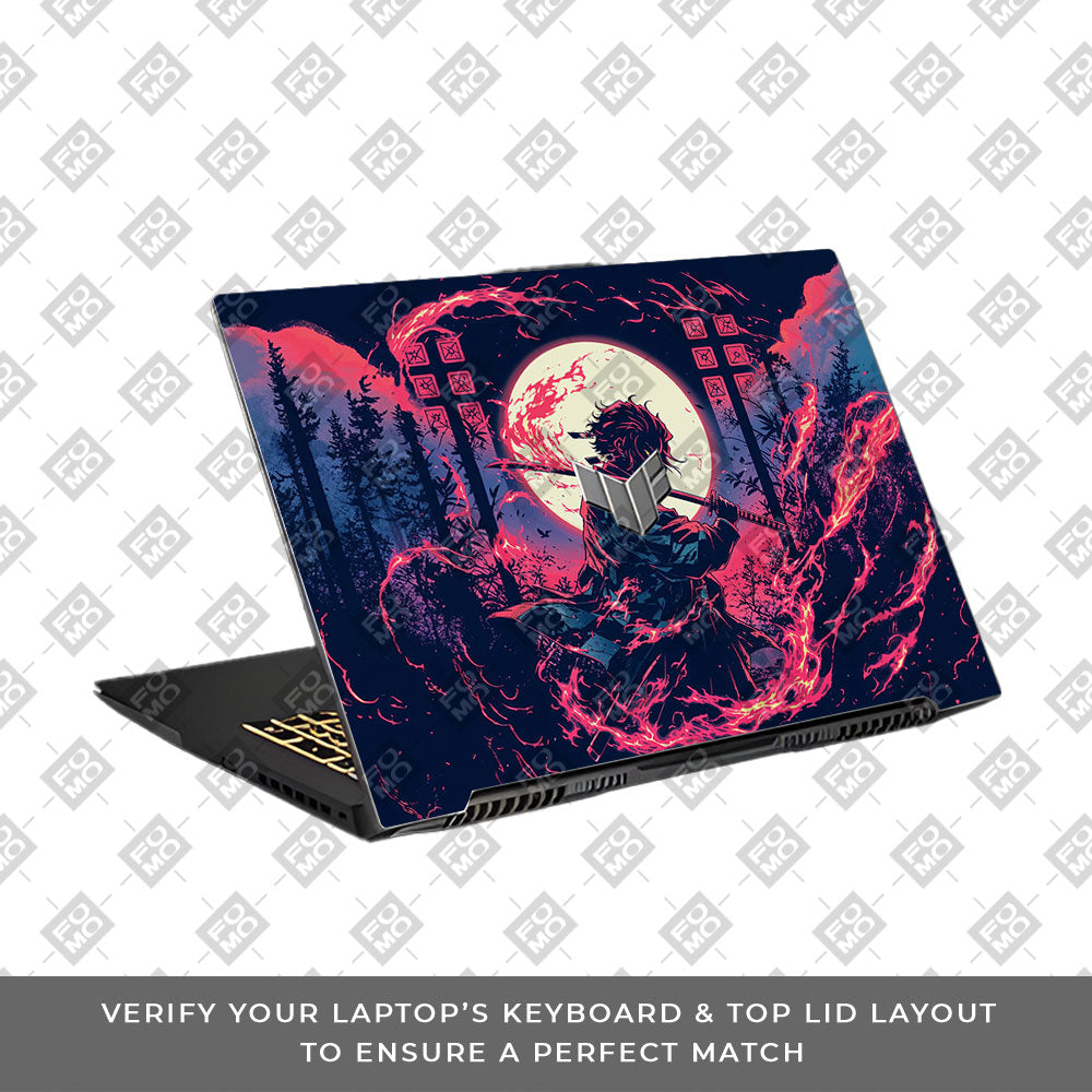 Tanjiro's Flame of Ember Asus TUF Gaming F17 FX707Z Laptop Skin