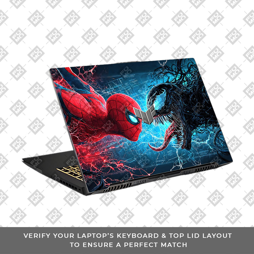 Spiderman vs Venom Showdown Asus TUF Gaming F17 FX707Z 3D Laptop Skin