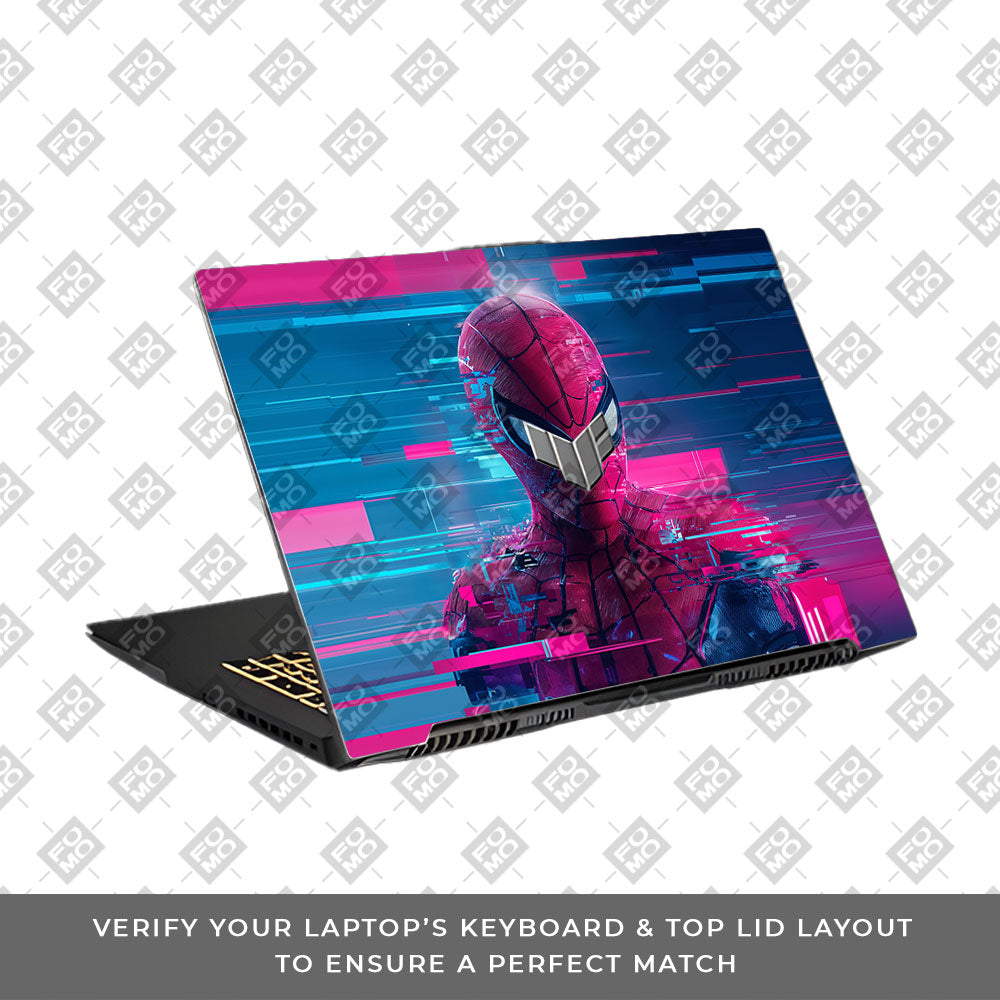 Glitch Spider Neon Web Asus TUF Gaming F17 FX707Z Laptop Skin
