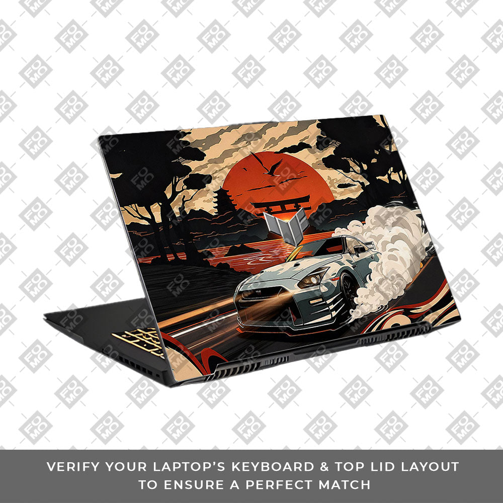 Samurai Rising Sun GTR Asus TUF Gaming F17 FX707Z Laptop Skin