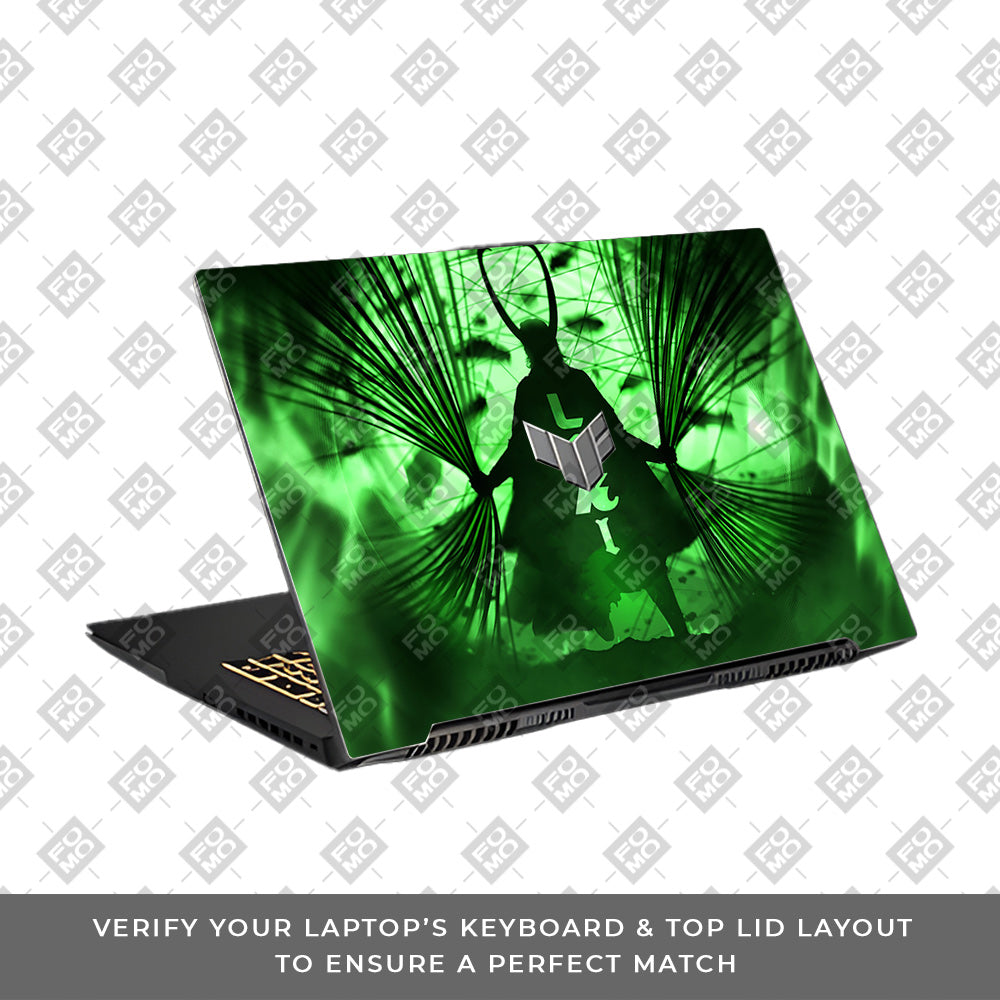 Loki's Green Aura Asus TUF Gaming F17 FX707Z Laptop Skin