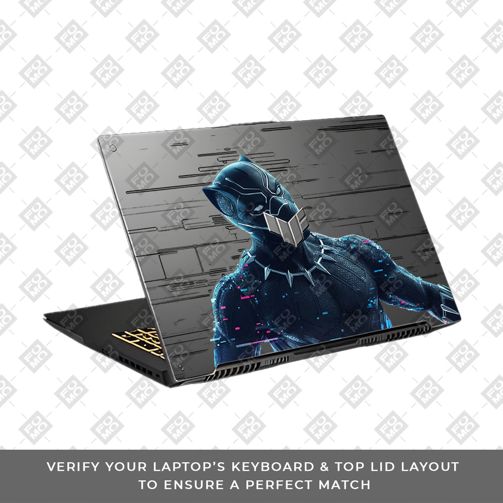 Transparent Glitchborne Panther Asus TUF Gaming F17 FX707Z Laptop Skin