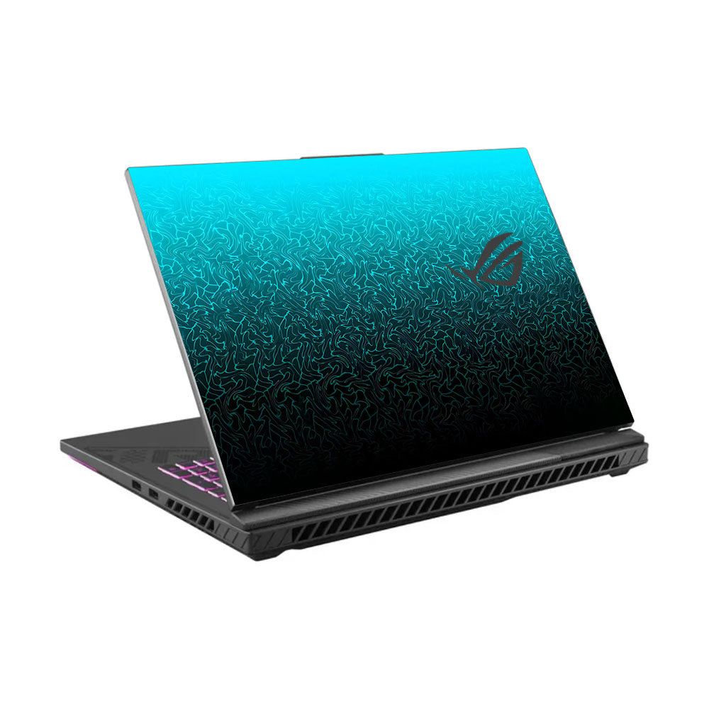 Cyan Blue to Black Gradient Asus ROG Strix G16 G614J Laptop Skin
