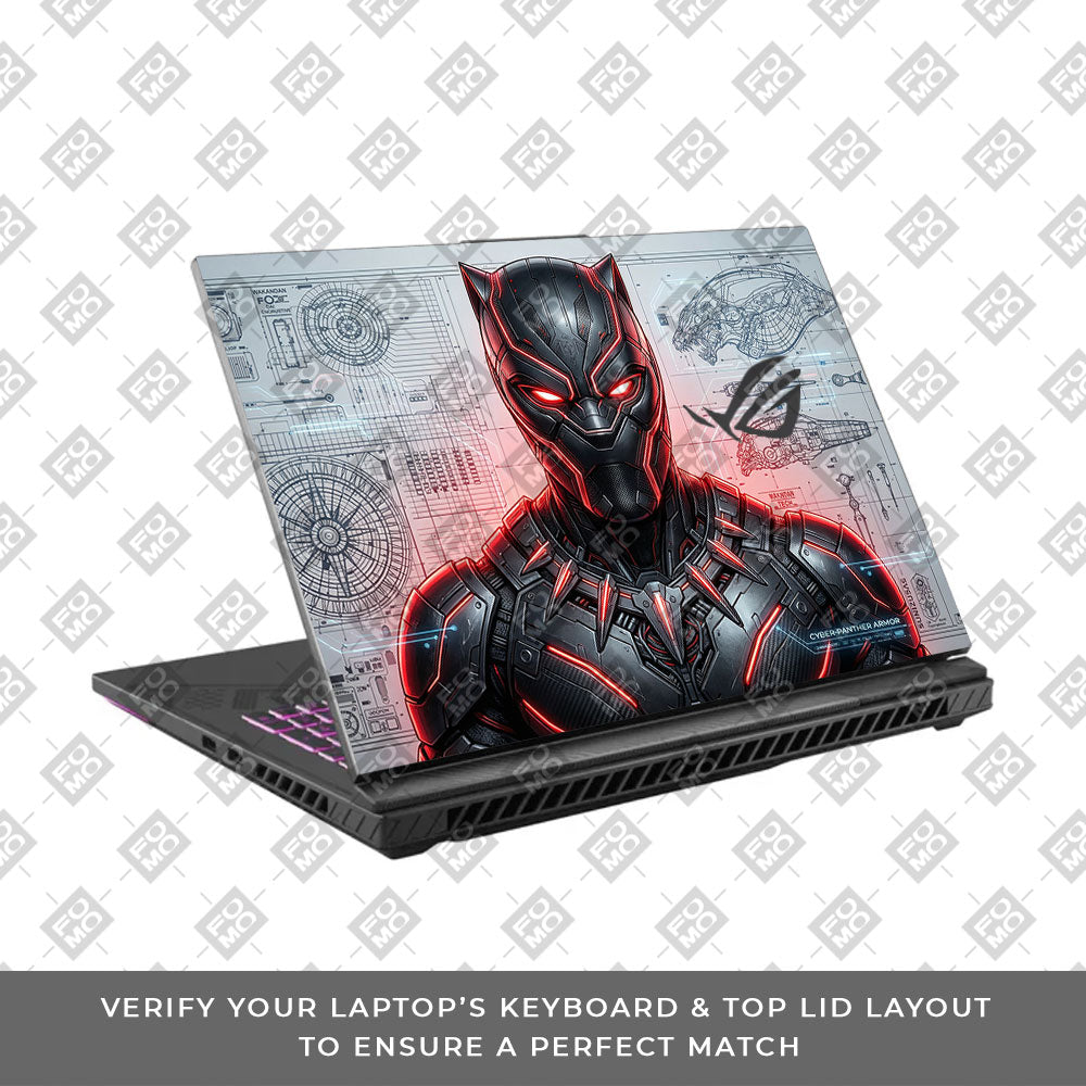 Futuristic Black Panther Asus ROG Strix G16 G614J 3D Laptop Skin
