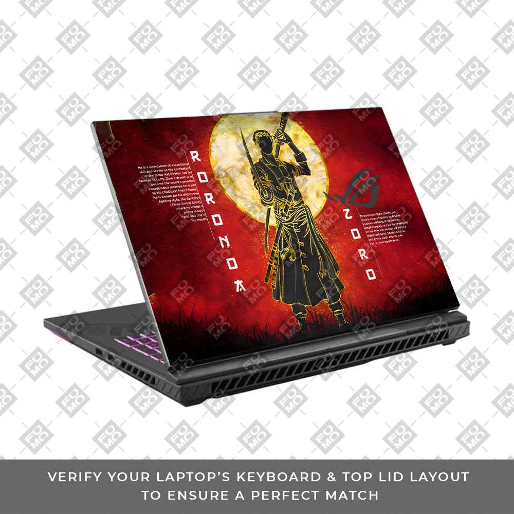 Zoro Under Golden Moon Asus ROG Strix G16 G614J Laptop Skin