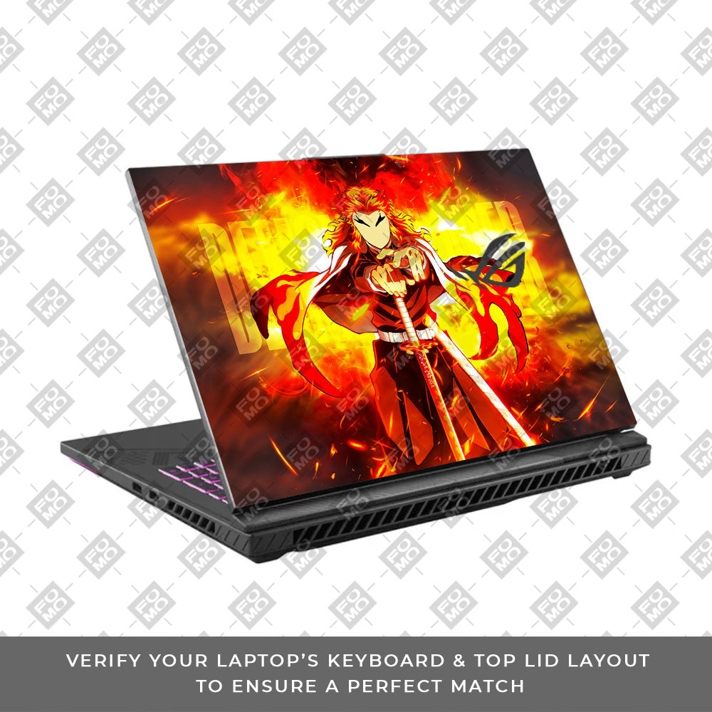 Flame Hashira Rengoku Asus ROG Strix G16 G614J Laptop Skin