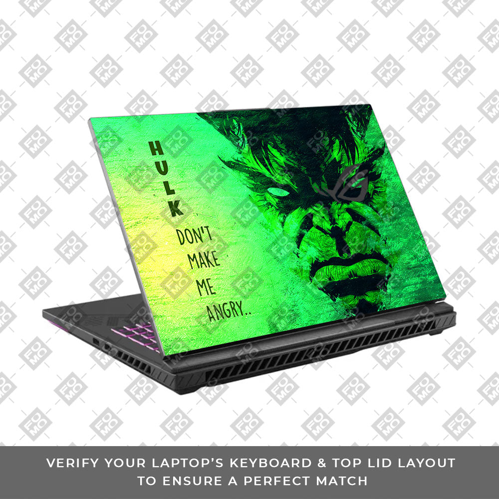 Hulk Don't Make Me Angry Asus ROG Strix G16 G614J Laptop Skin