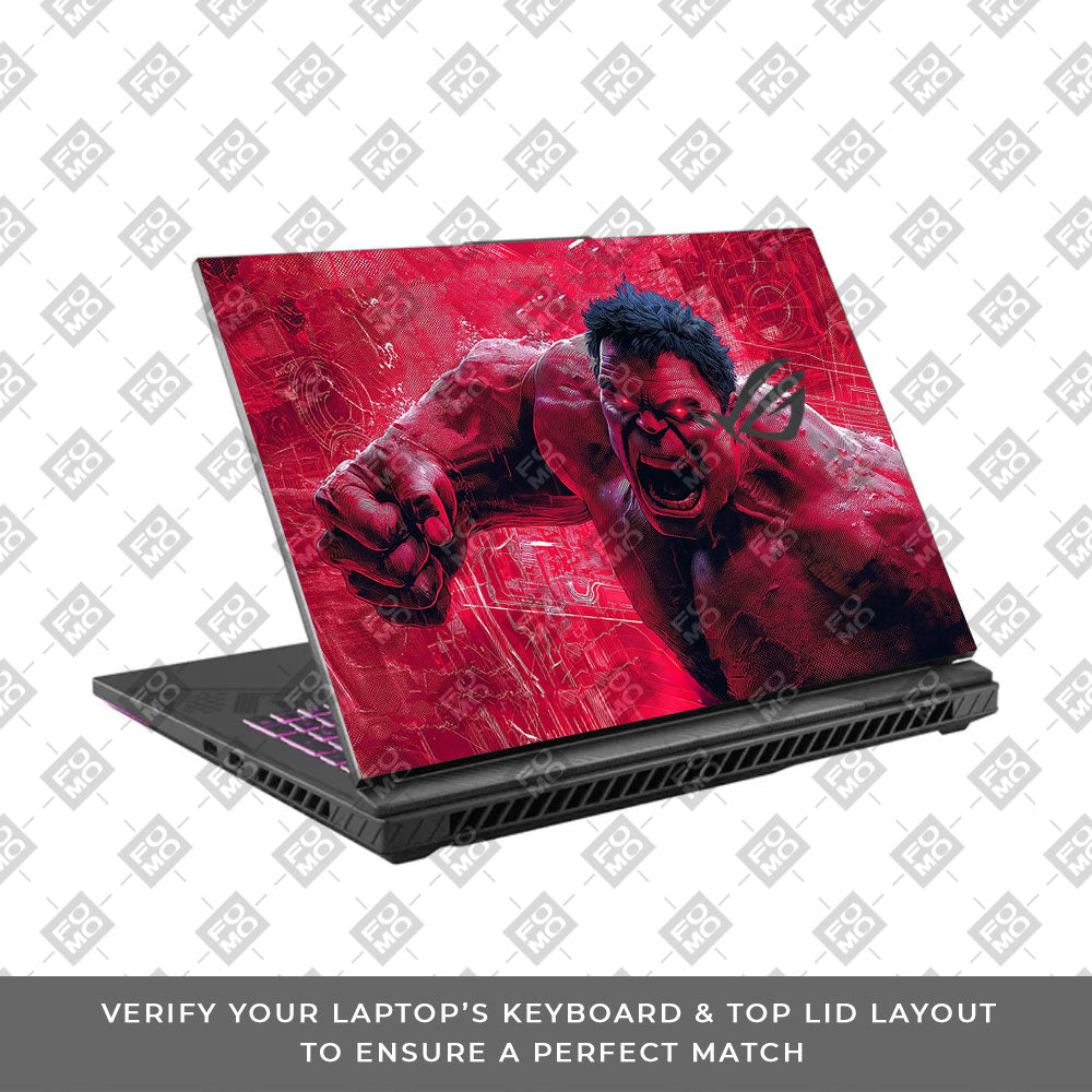 Gamma Rage Red Hulk Asus ROG Strix G16 G614J  Laptop Skin