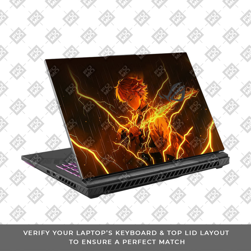 Thunder Soul Lightning Zenitsu Asus ROG Strix G16 G614J  Laptop Skin