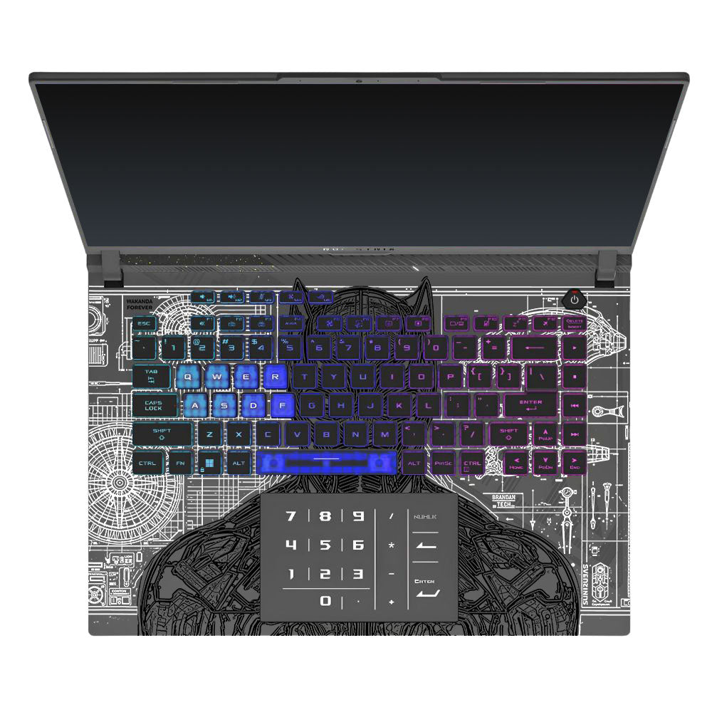 Transparent Black Panther Techshell Asus ROG Strix G16 G614J Laptop Skin