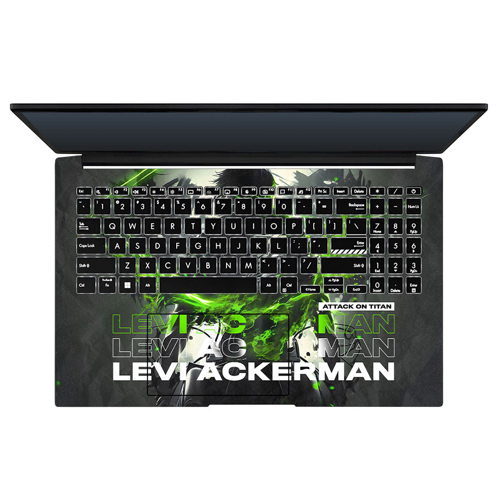 Levi Ackerman Neon Fury Asus Vivobook Pro 15 M6500QC & M6500QH Laptop Skin