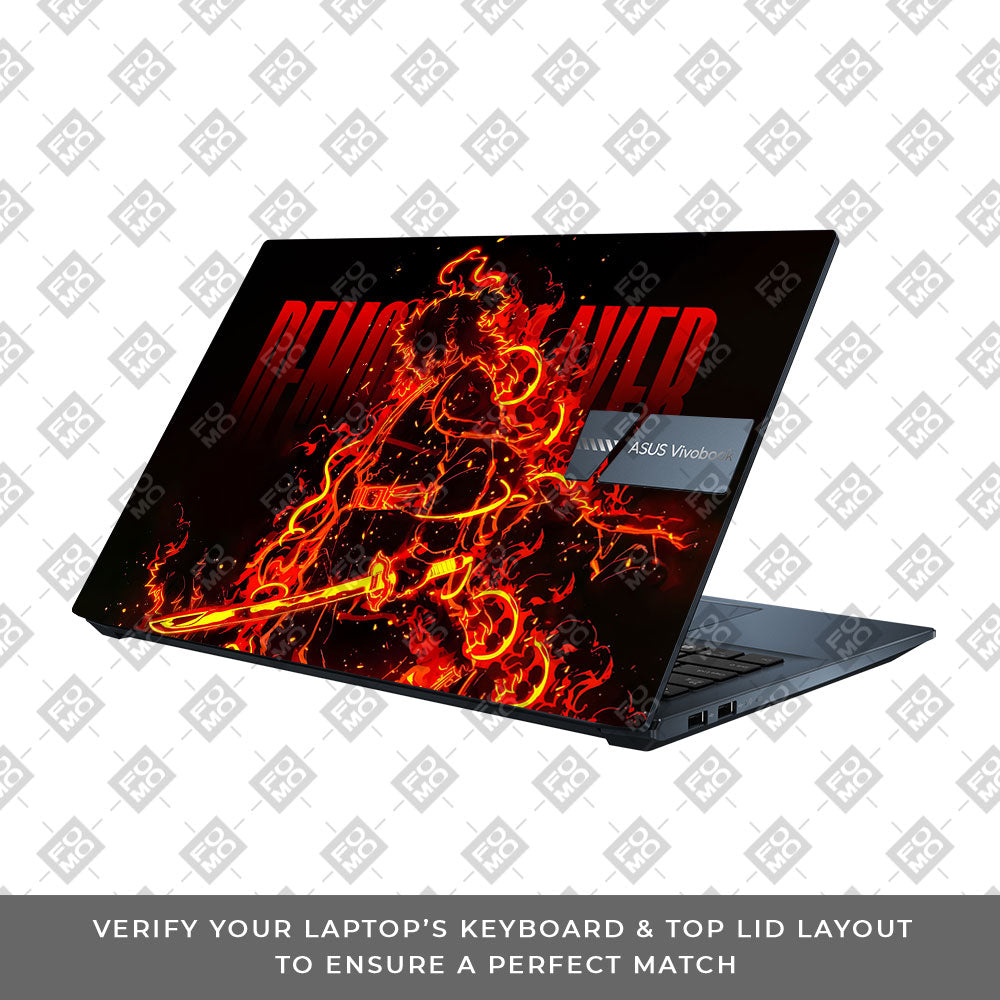 Rengoku Blazing Inferno Asus Vivobook Pro 15 M6500QC & M6500QH Laptop Skin
