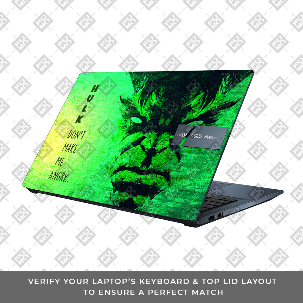Hulk Don't Make Me Angry Asus Vivobook Pro 15 M6500QC & M6500QH Laptop Skin