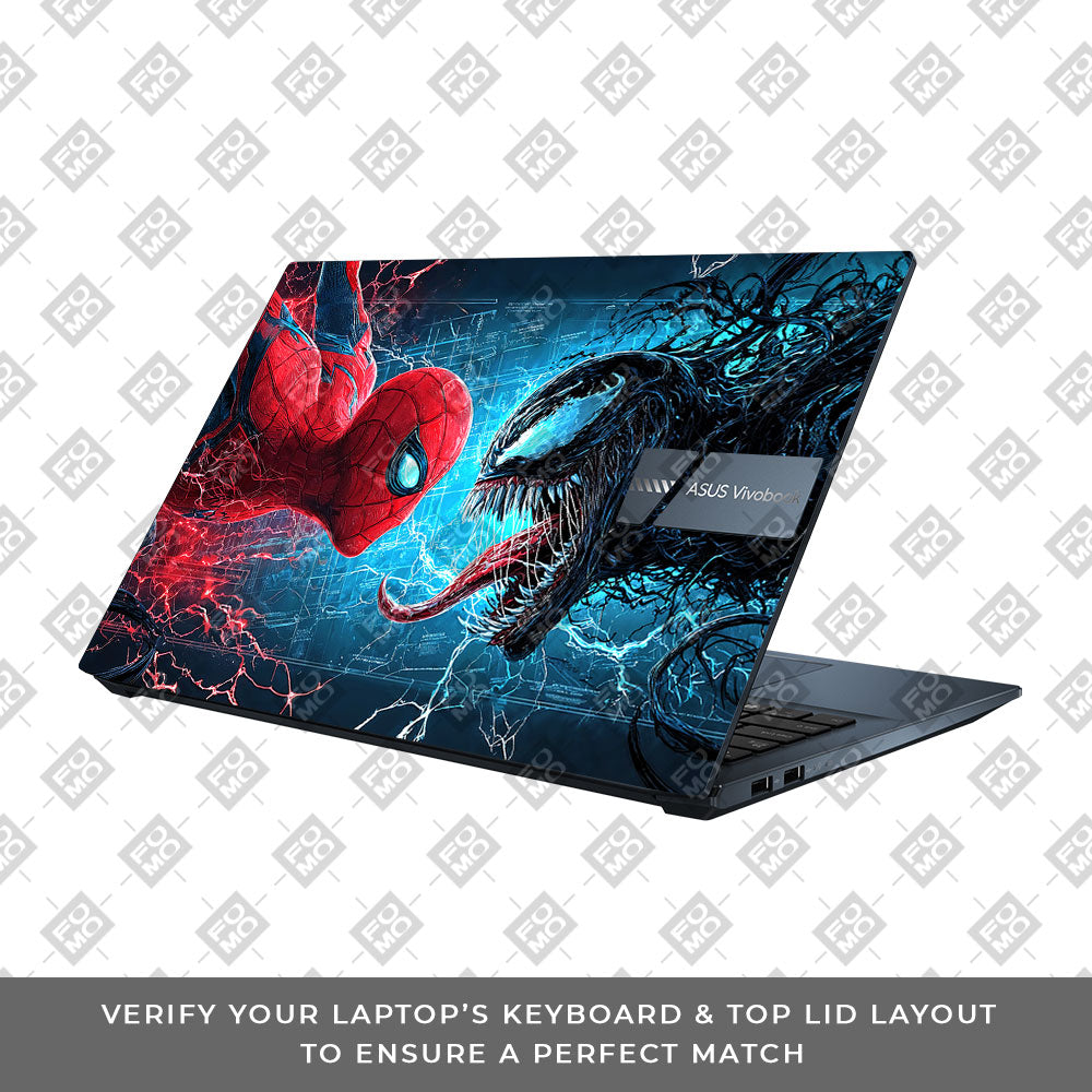 Spiderman vs Venom Showdown Asus Vivobook Pro 15 M6500QC & M6500QH 3D Laptop Skin