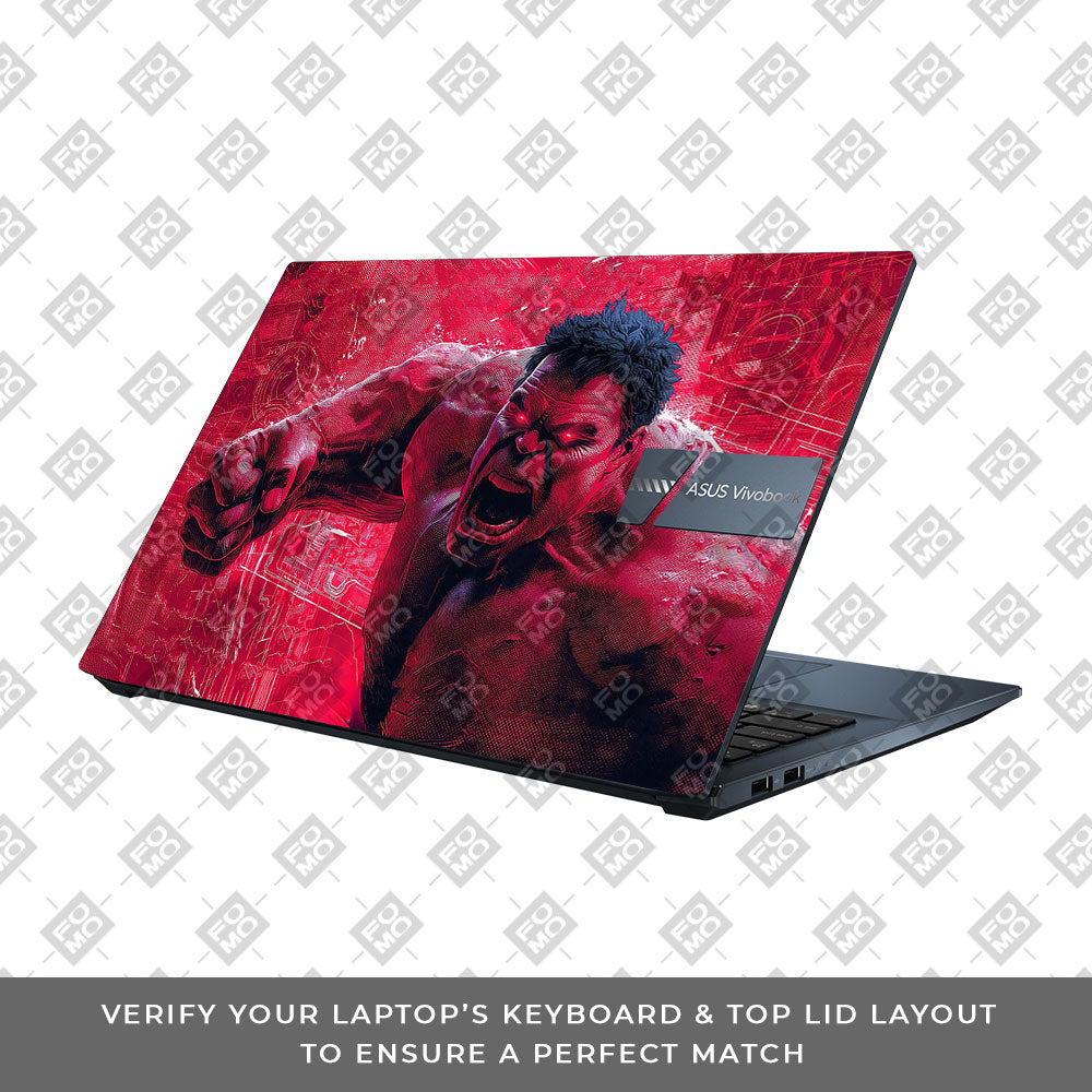 Gamma Rage Red Hulk Asus Vivobook Pro 15 M6500QC & M6500QH Laptop Skin