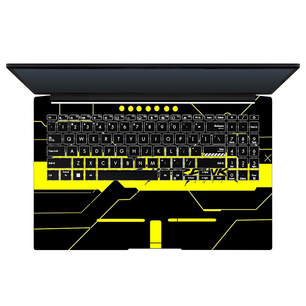 Cyberpunk Yellowline Grid Asus Vivobook Pro 15 M6500QC & M6500QH Laptop Skin