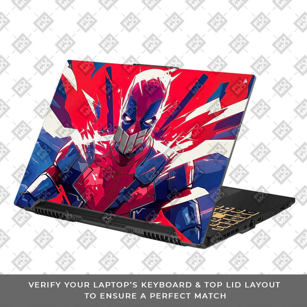 Deadpool Power Burst Asus TUF Gaming F16 and TUF Gaming A16 3D Laptop Skin