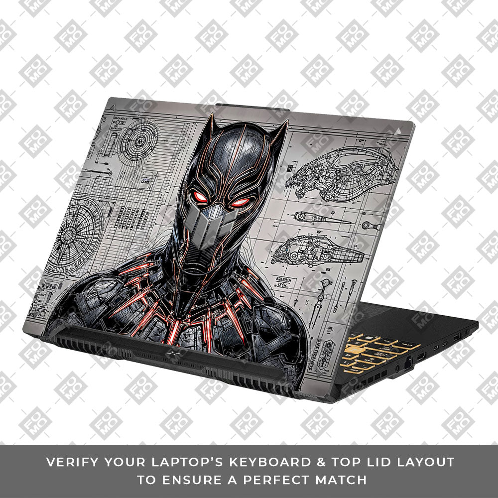 Black Panther Vibranium Tech Asus TUF F16 and A16 Laptop Skin
